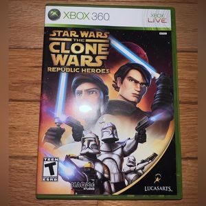 Star Wars The Clone Wars Republic Heroes XBOX 360 Live video game disc